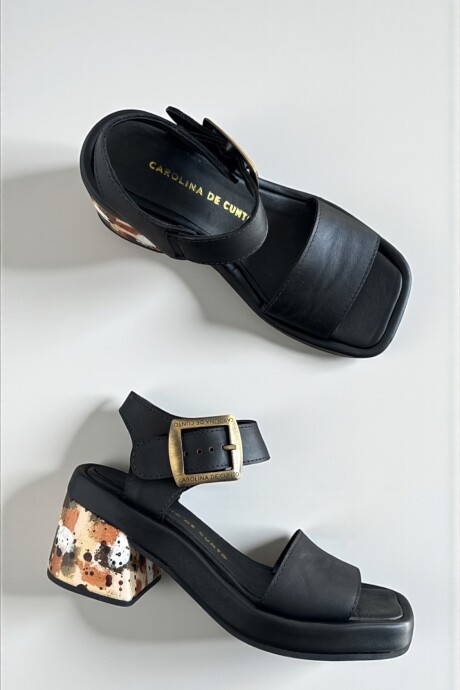 Sandalias Niri Negro Con Arte Sandalias Niri Negro Con Arte