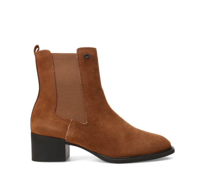 Bota de Mujer Bottero Caña Baja Con Elástico Marrón Camel
