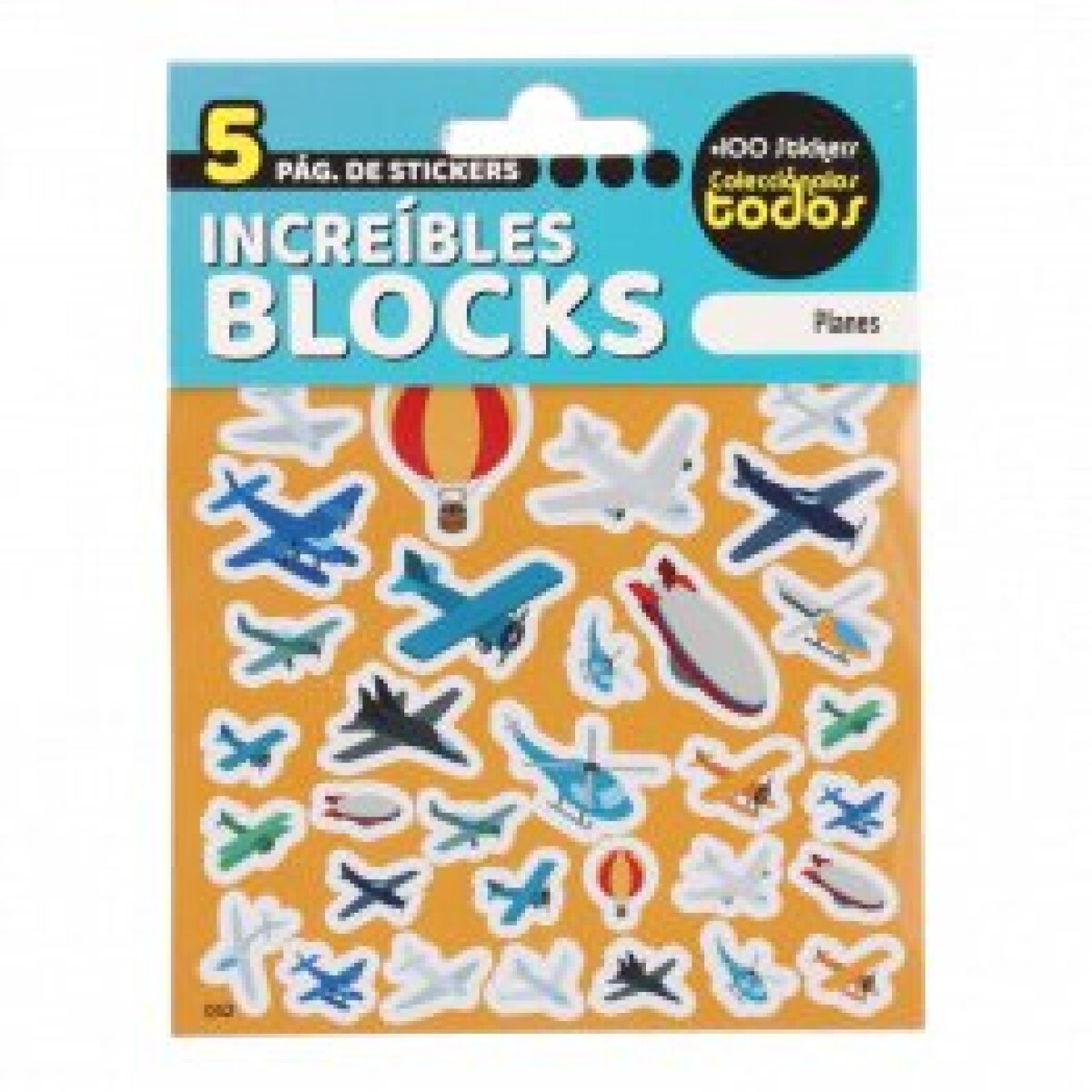 Stickers en Block de 5 Hojas - Aviones 