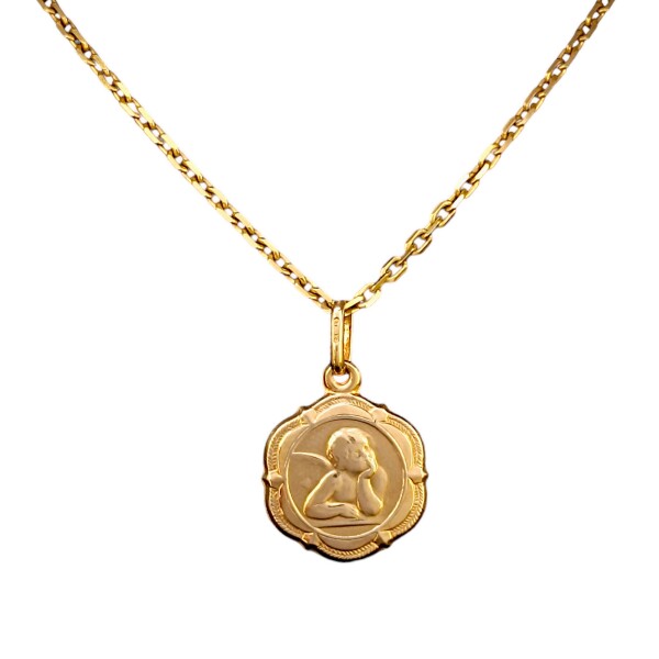 Dije Ángel de la guarda-Oro bajo-Sin Piedra-CP8599 sinpiedra