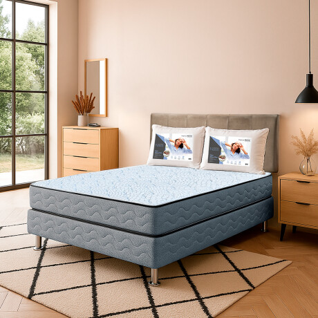 Sommier Moon - 140x190x58 + Panel Arezzo Marrón - 2 Plazas + 2 Almohadas Nasa Sommier Moon - 140x190x58 + Panel Arezzo Marrón - 2 Plazas + 2 Almohadas Nasa