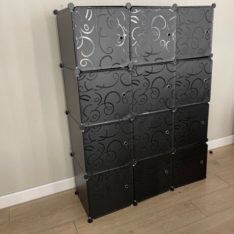 Armario Plástico Lumax 12 Puertas Desmontable Portátil Negro