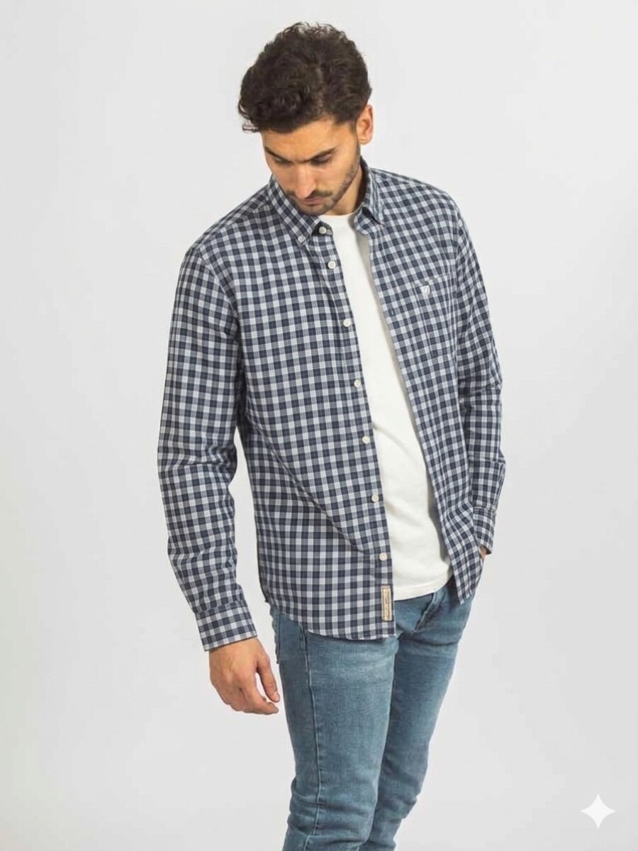 Camisa a Cuadros - Gris Medio 