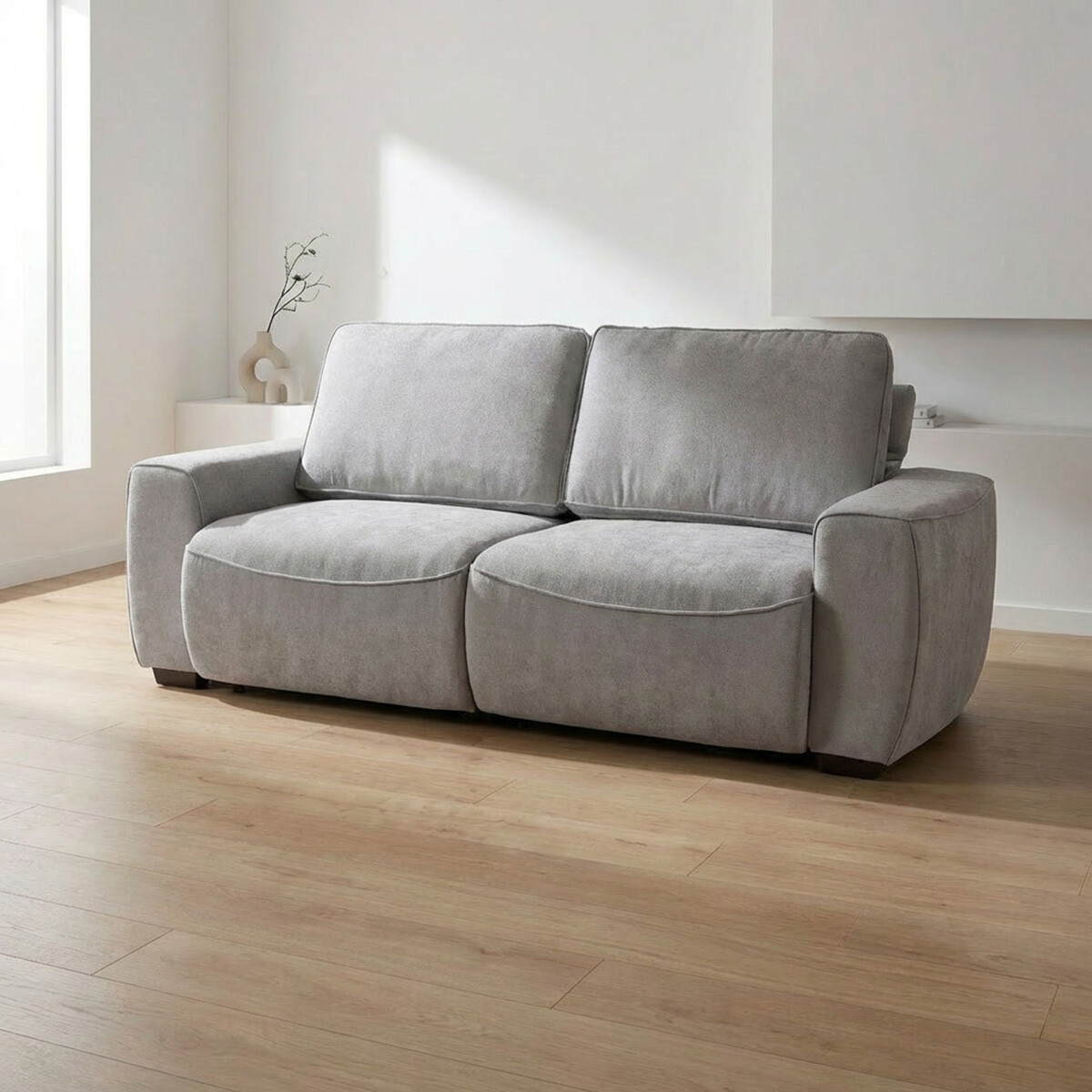 Sofá Adan (Retráctil) - Tela Microfibra - 2 módulos - 12073 (Greige) 