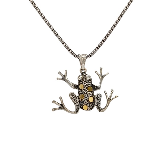 Dije Rana-Plata 925 quemada y Oro-Sin Piedra-CP5113 sinpiedra