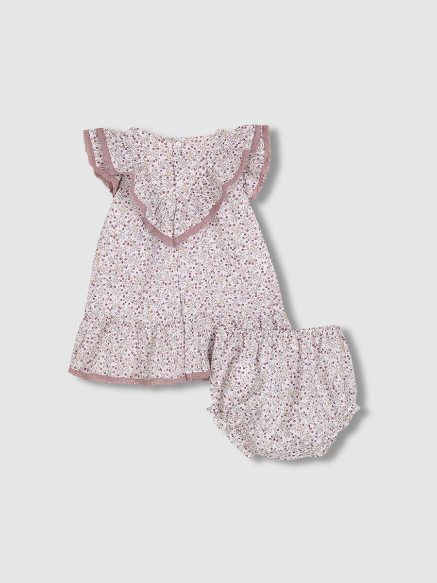Vestido De Florecitas Berenjena