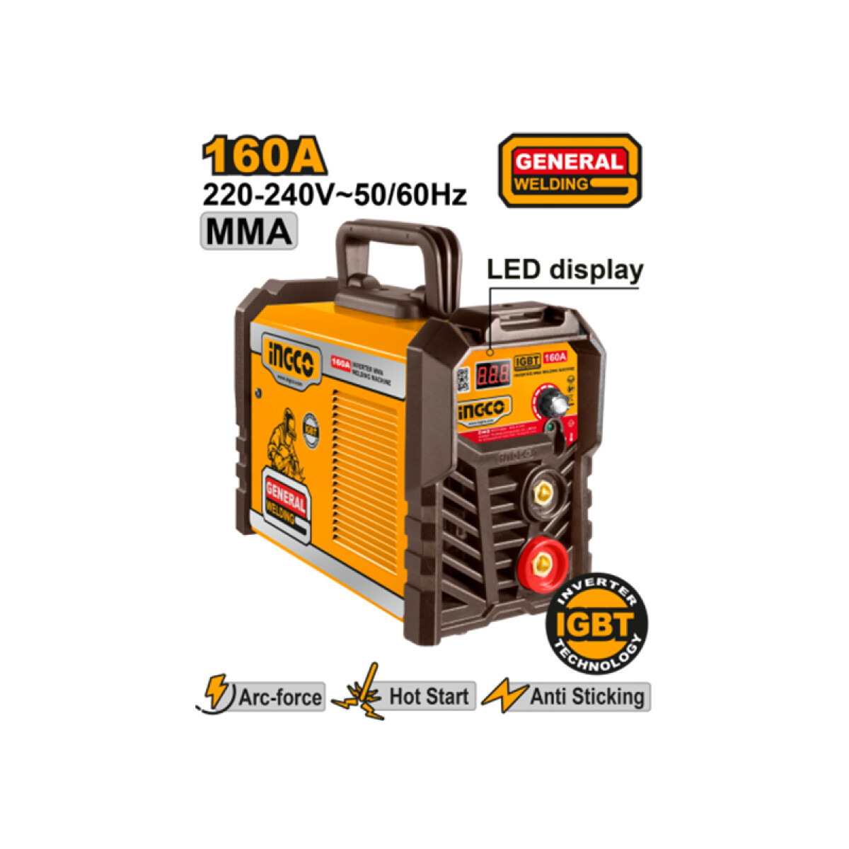 Soldadora inverter 160A MMA LED IGBT - ING0952 