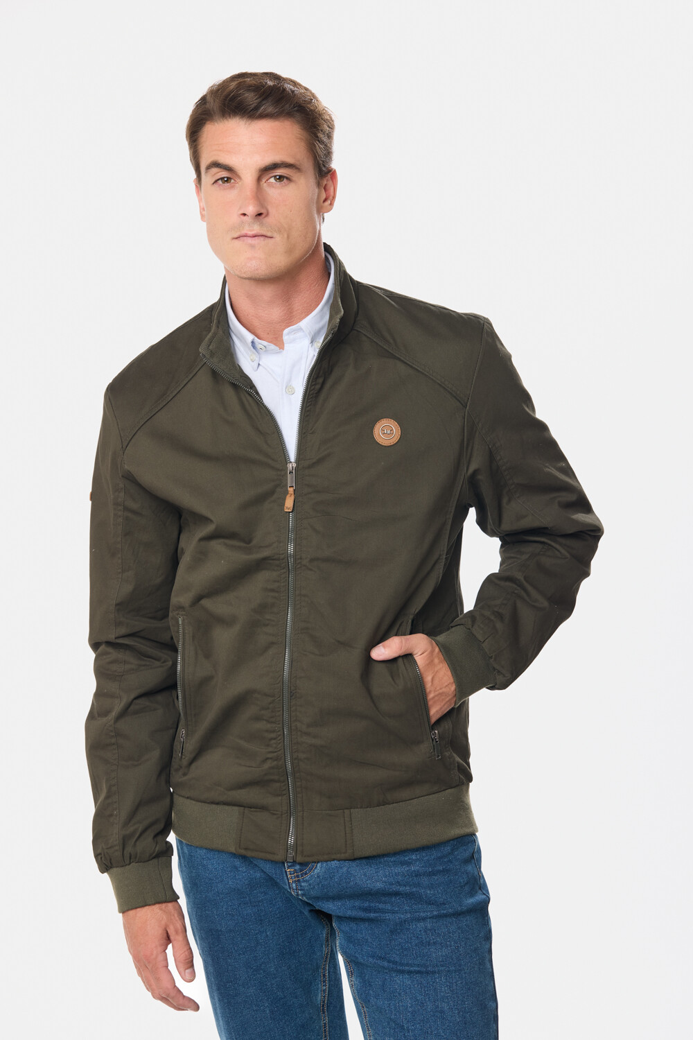 CAMPERA CASUAL DE GABARDINA Verde