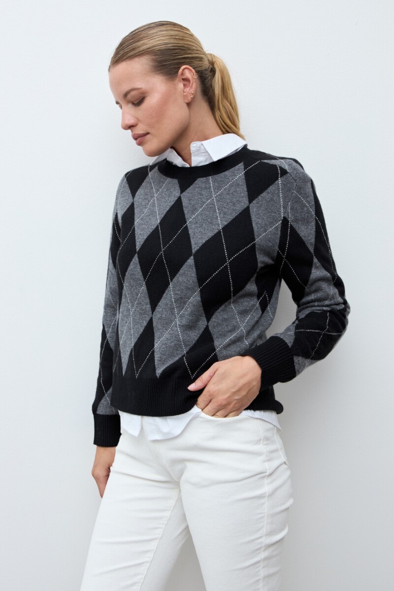 Sweater rombos negro