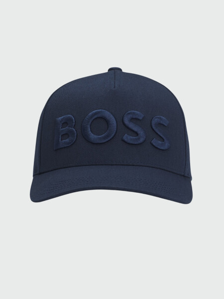BOSS - Gorra de Sarga con Logo Azul Oscuro
