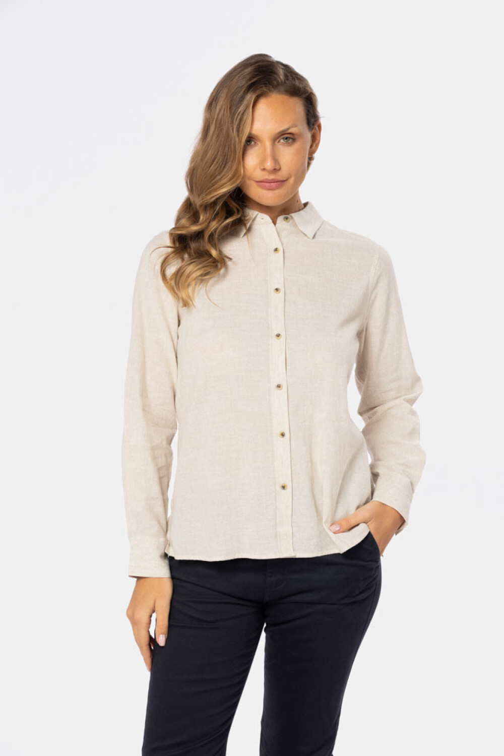 CAMISA DE LINO Beige