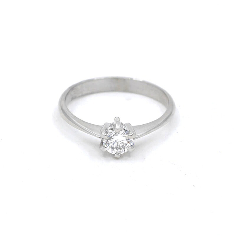 Anillo Solitario En Platino Y Brillante Anillo Solitario En Platino Y Brillante