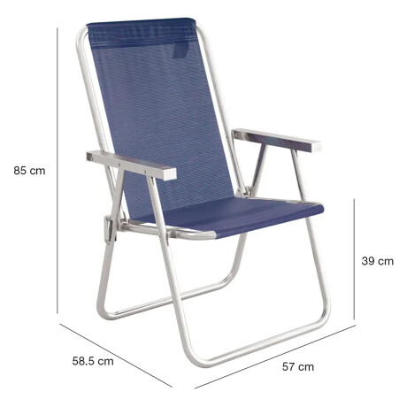 Reposera Silla Alta Plegable en Aluminio Conforto Total Mor Azul Marino