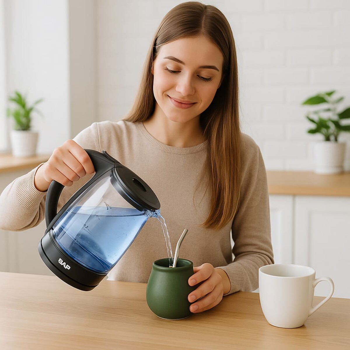 Jarra Hervidor De Agua Eléctrica En Vidrio 2 Litros 1500w R.7201 - Negro 