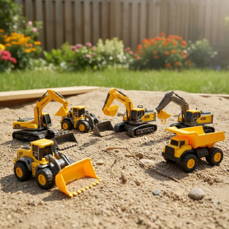 Set Juguetes X6 Máquinas de Construcción Plástico Resistente Amarillo/negro