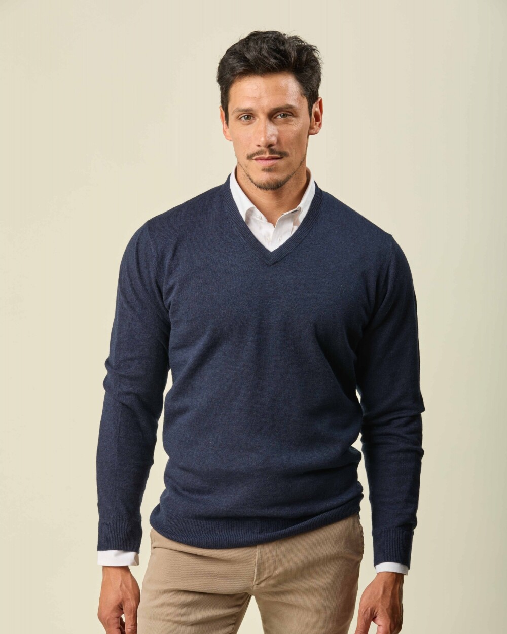 Buzo Lambswool Escote V Marino