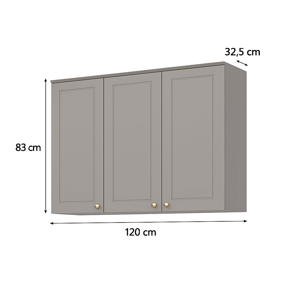 AÉREO 3 PUERTAS ALACENA - LINEA AMERICANA GRIS