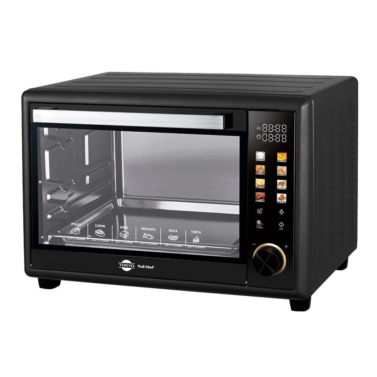 Horno Electrico Tokyo Full Chef 46Lts 300CI Panel Digital Con Prog. 1Reg/1Ban 
