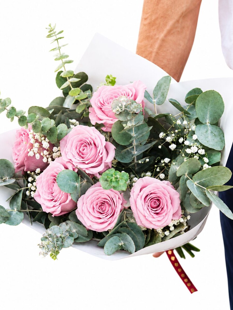 RAMO 6 ROSAS ROSADAS