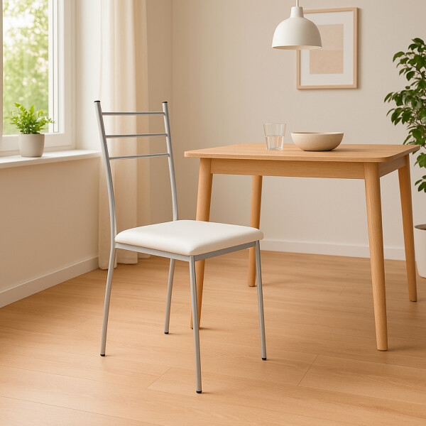 Silla Gitana Acolchonada Con Hierro, Soportan 150 Kg BLANCO