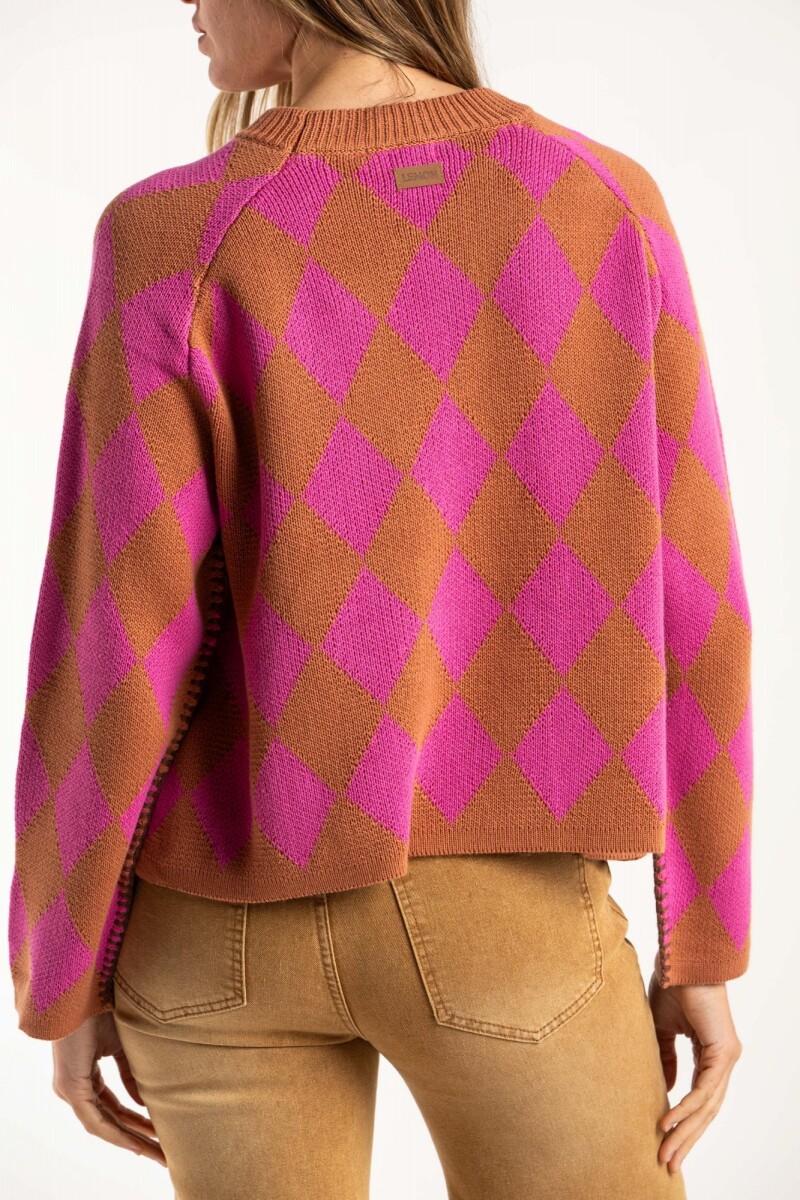 Sweater Rombos Fucsia