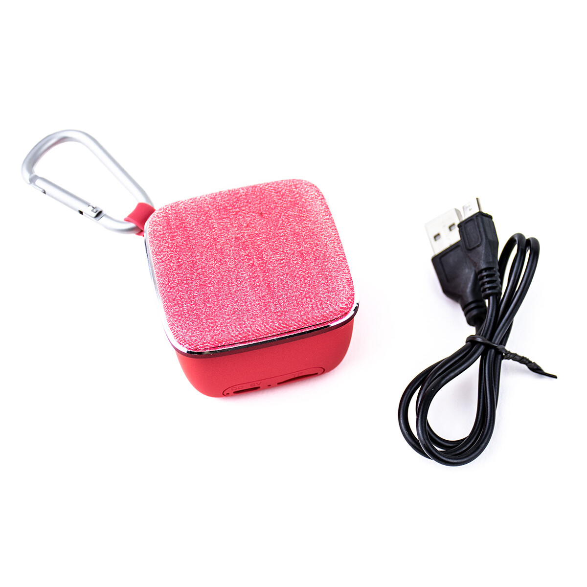 Parlante Cuadrado Bluetooth Con Mosquetón - Fuscia 