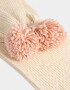 Bufandas y Chalinas Infantiles Con pompones Bufanda Infantil Tejida - Blanco Crudo
