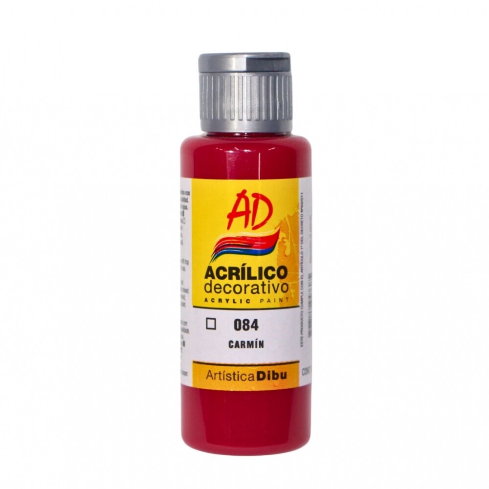 PINTURA ACRILICA ARTISTICA DIBU 60 ML. DIFERENTES COLORES COLOR CARMIN 084
