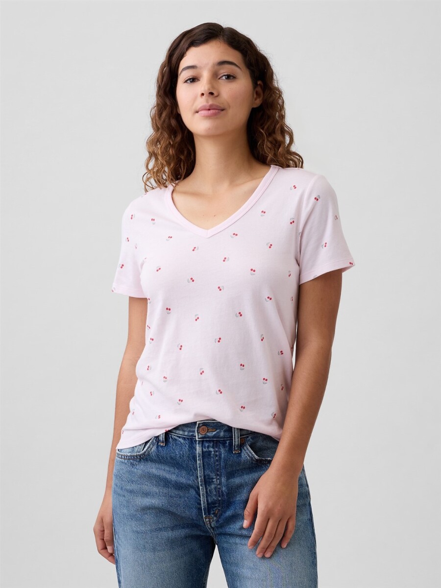 Remera Estampada Mujer - Cherry Print 