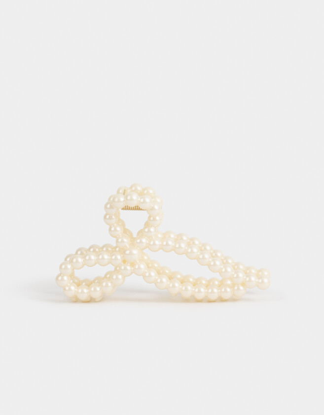 Broche Con perlas Broche Moño Con Perlas - Blanco Crudo