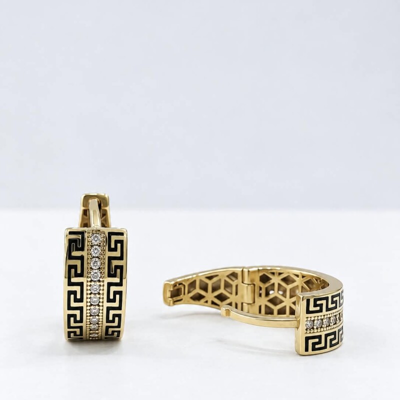 Aros con guarda griega Oro 10 Kt Aros con guarda griega Oro 10 Kt