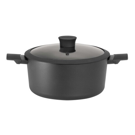 CACEROLA C/ANTIADHERENTE ALUMINIO NEGRO Y TAPA, NEGRO