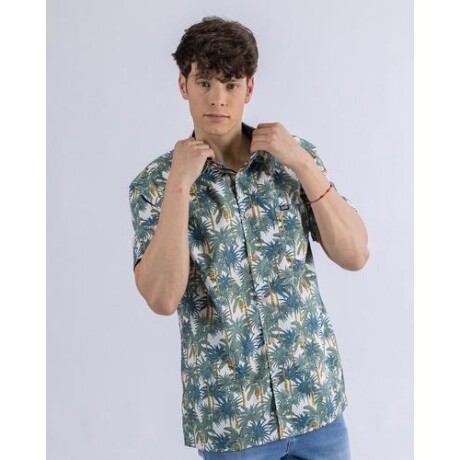 Camisa manga corta estampada UFO Aloha blanca Blanco