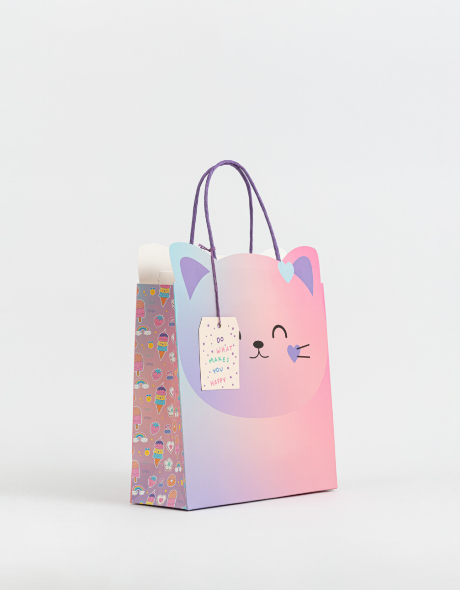 Bolsa De Regalo De Gatito Tamaño Mediano 