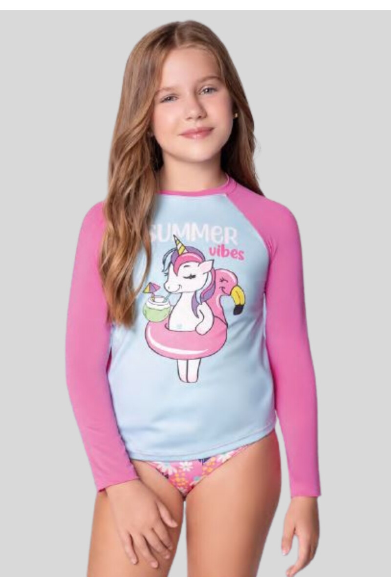 REMERA FILTRO UV50+ ROSADO