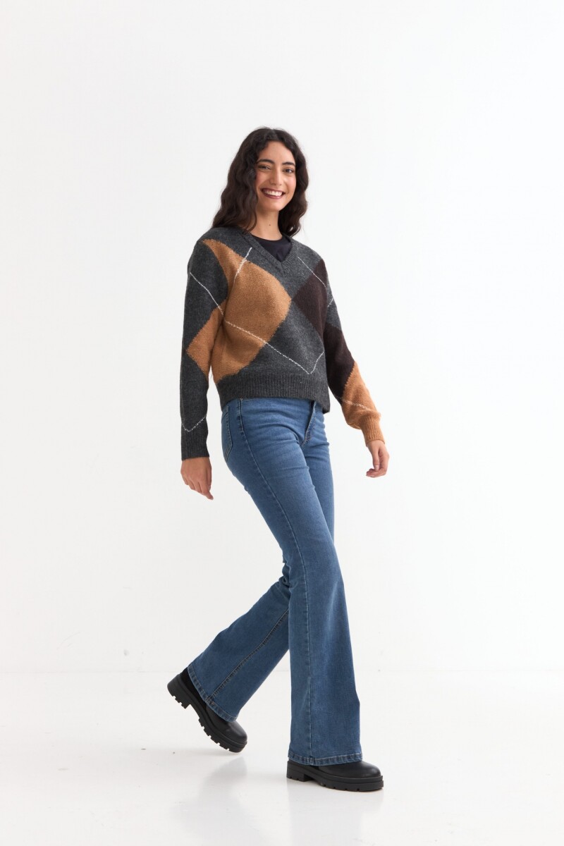 Sweater con rombos BEIGE