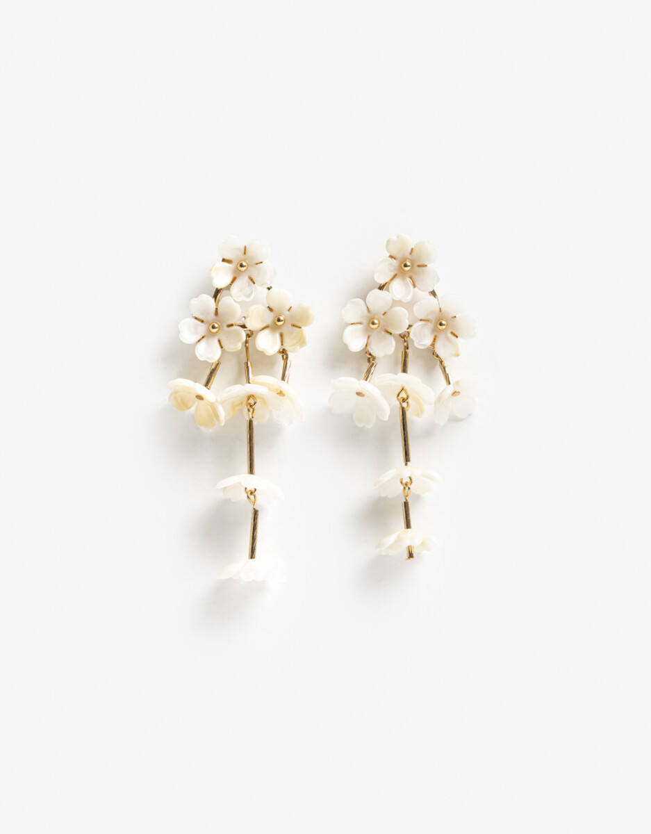 Aros Colgantes Largos Flores 