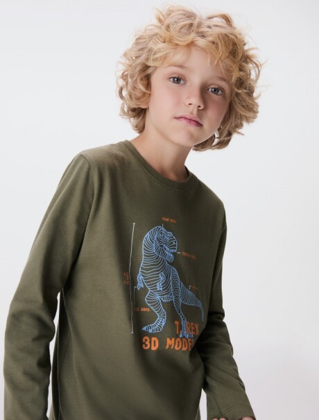 CAMISETA INFANTIL CON ESTAMPA VERDE