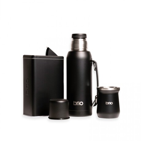 Set termo 1lt + mate clásico + yerbera 800gr Negro