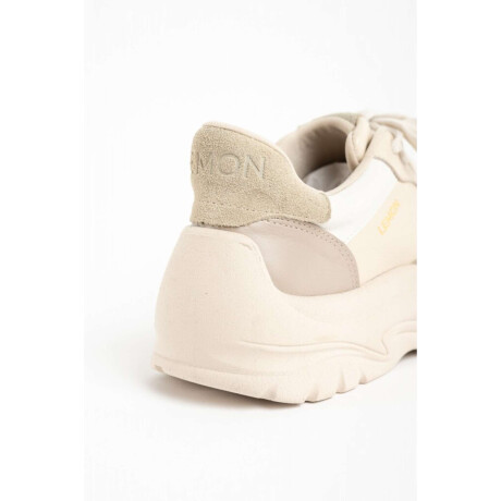 Zapatilla Cuero Combinada Nacar