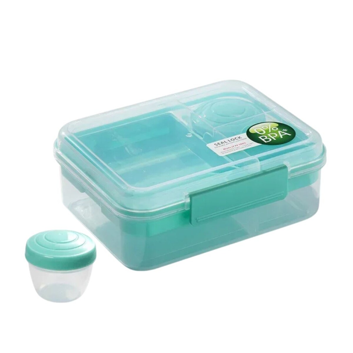 Vianda Recipiente Comida Almuerzo Libre Bpa 1,6lts Division - Color Verde 