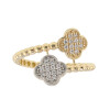 Anillo Trébol Dúo en Oro 18k con circonias Anillo Trébol Dúo en Oro 18k con circonias
