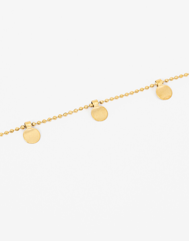 Pulseras Flexibles Metal Pulsera De Acero Con Dijes - Dorado