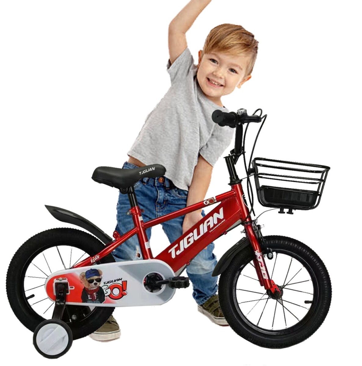Bicicleta Infantil Rodado 14 Para Niño Con Rueditas Auxiliares - Rojo 