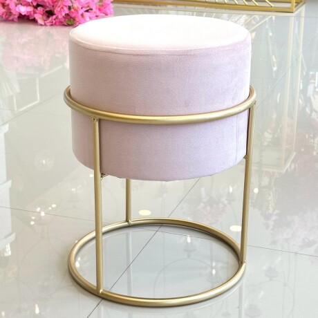 Puff Moni Rosa Terciopelo C/Base Metálica Alto 40cm x Ø 30cm Puff Moni Rosa Terciopelo C/Base Metálica Alto 40cm x Ø 30cm