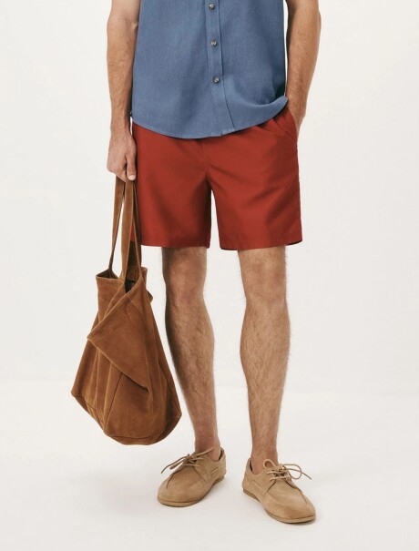 SHORT DE BAÑO CON SUSPENSOR ROJO