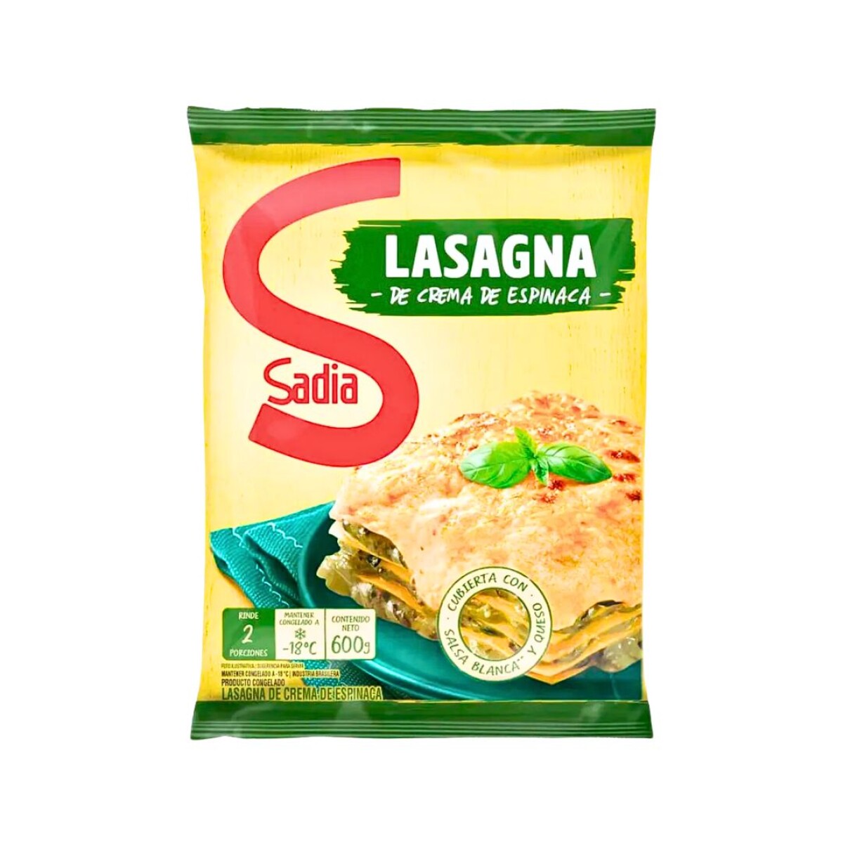 Lasagna Crema Espinaca Sadia - 600 g 