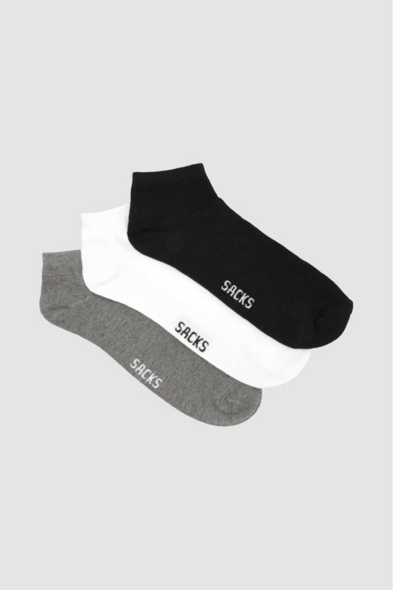 Pack x 3 medias cortas de algodón lisas - Variante 40 