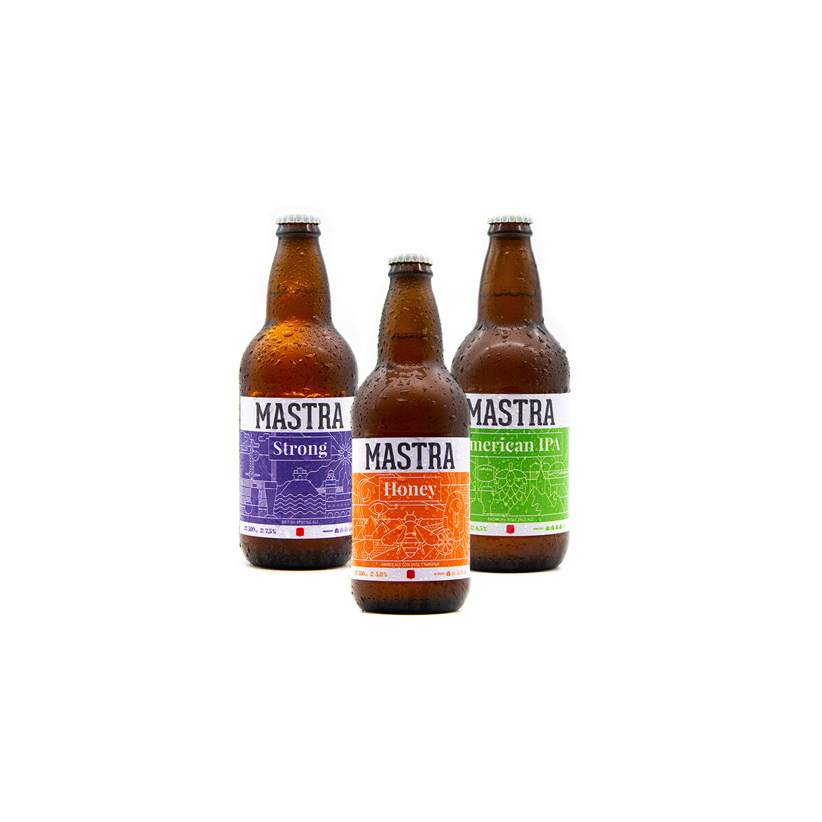 Cerveza Mastra Exclusivo Strong Honey 3 unidades - 500 ml 