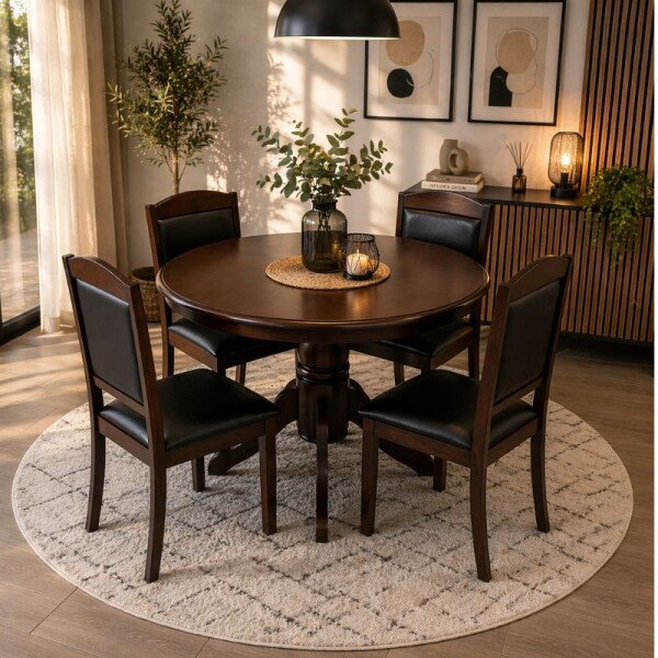 JUEGO DE COMEDOR MESA REDONDA + 4 SILLAS - VAIMACA JUEGO DE COMEDOR MESA REDONDA + 4 SILLAS - VAIMACA